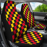 Red and yellow Check Seat Cover