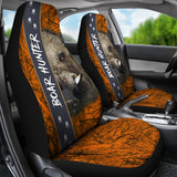 Boar Hunter Orange Camo Car Seat Cover
