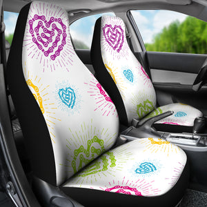 White Chain Heart Seat Covers