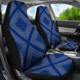 Blue and Gray Bandana Car Seat Covers - Diamond