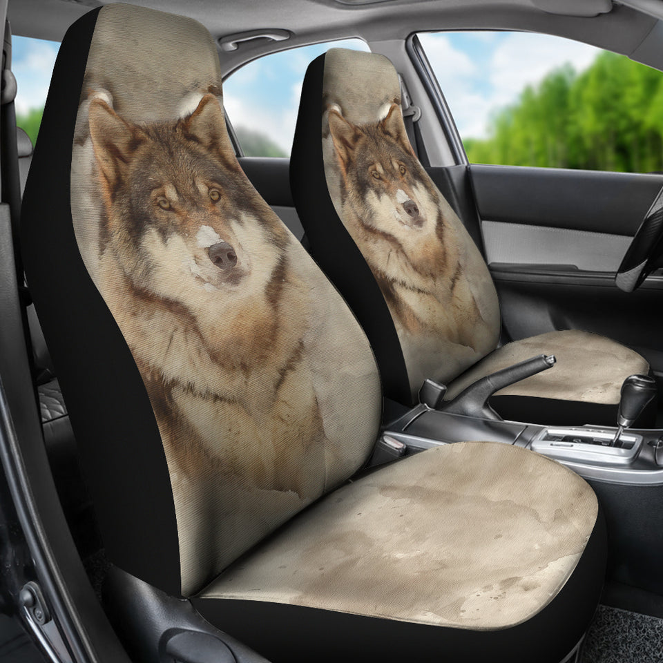 Wolf in Snow CAR SEAT COVERS