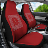 Red and Gray Red and Black Gray and Red Bandana Car Cover Seats - Minimal
