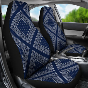 Navy Bandana Car Seat Covers - Diamond