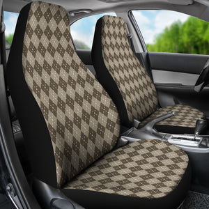 Chocolate Argyle Car Seat Covers