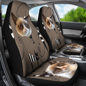Funny cat face Car Seat Cover