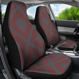 Gray and Red Gray and Red Bandana Car Cover Seats - Diamond