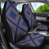 Blue Gold Bandana Car Seat Cover - Diamond