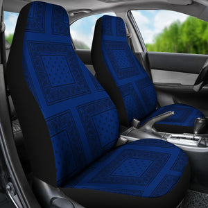 Blue and Black Bandana Car Seat Covers - Patch