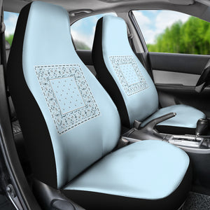 Light Blue Bandana Car Seat Covers - Minimal