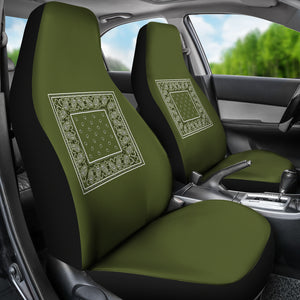 Army Green Bandana Car Seat Covers