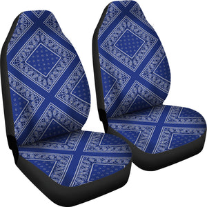 Royal Blue Bandana Car Seat Covers - Diamond