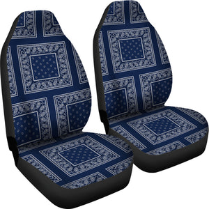Navy Bandana Car Seat Covers - Patch