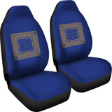Blue Gold Bandana Car Seat Cover - Minimal