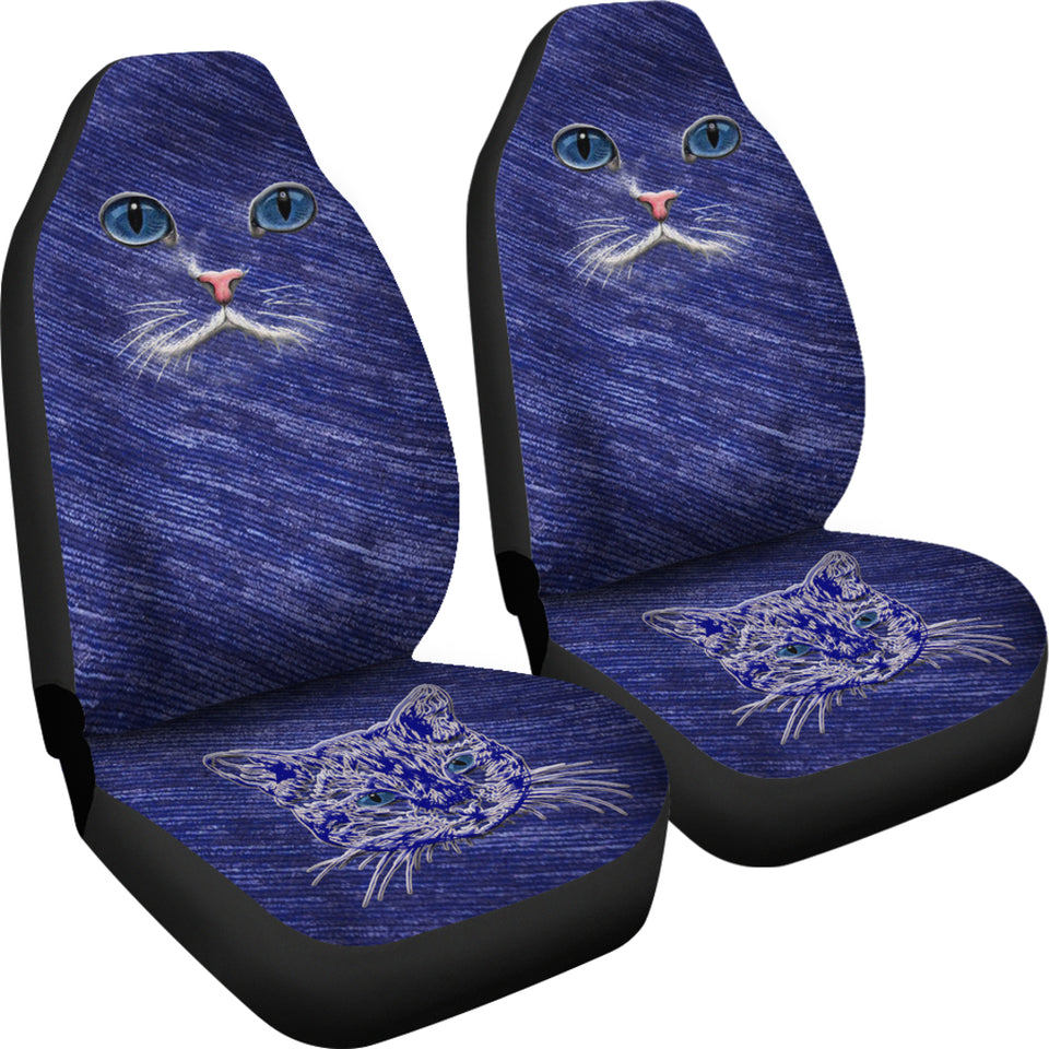 Blue Cat eyes Car Seat Cover