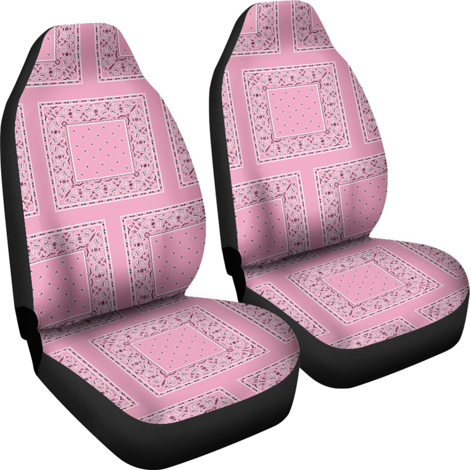 Light Pink Bandana Car Seat Covers - Patch