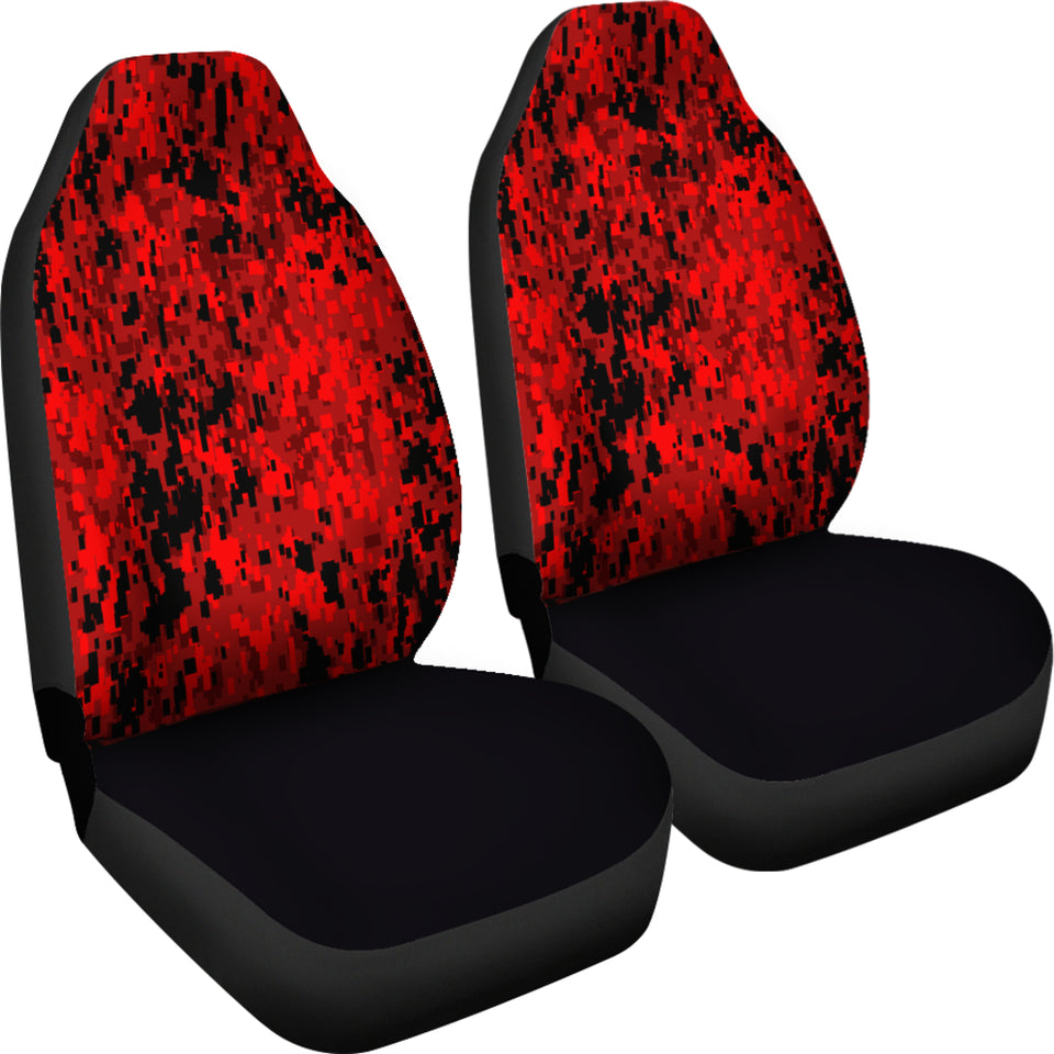 Digital Camouflage Red Car Seat Covers