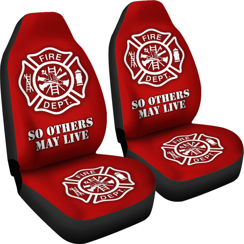Fire Department Firefighter Red Car Seat Covers