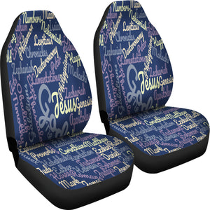 Custom-Made Holy Bible Books Blue Car Seat Cover