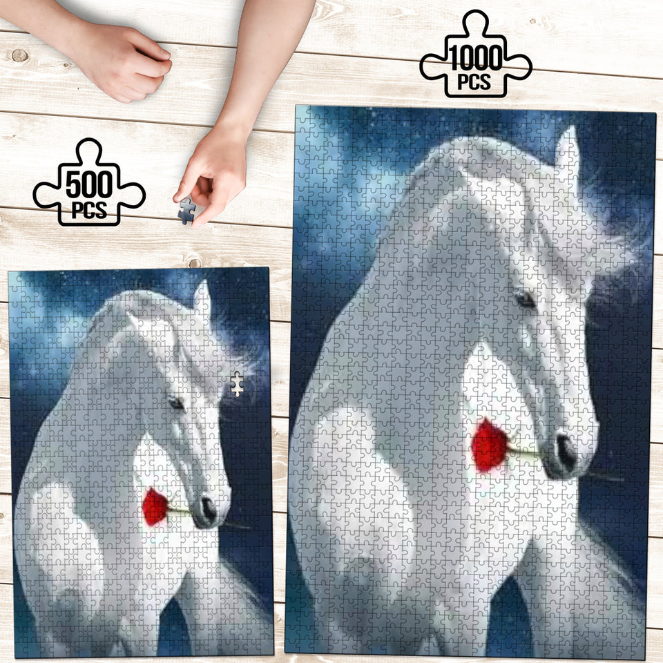 Beautiful Horse & Rose Jigsaw Puzzle