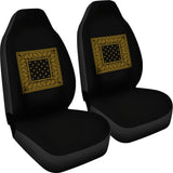 Black Gold Bandana Car Seat Covers - Minimal