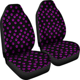 Purple paw prints seat cover