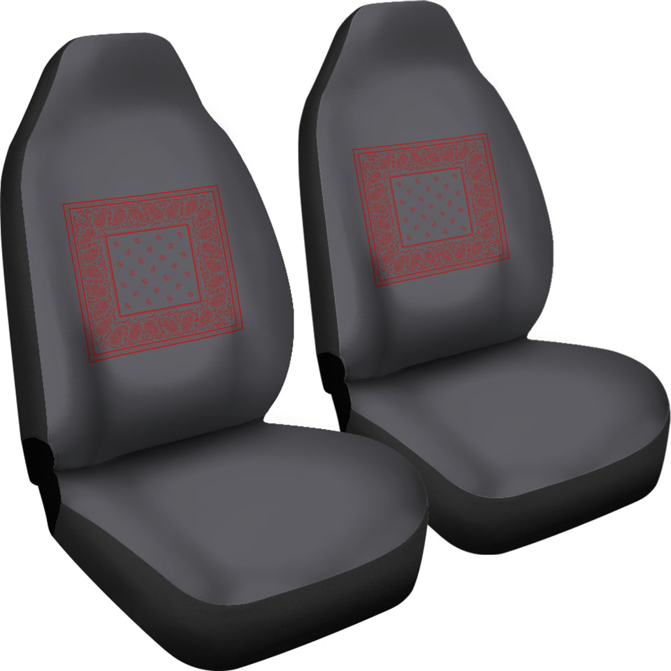 Gray and Red Bandana Car Cover Seats - Minimal