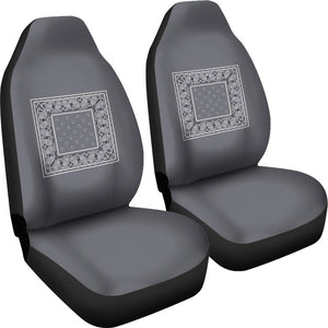 Classic Gray Bandana Car Seat Covers - Minimal