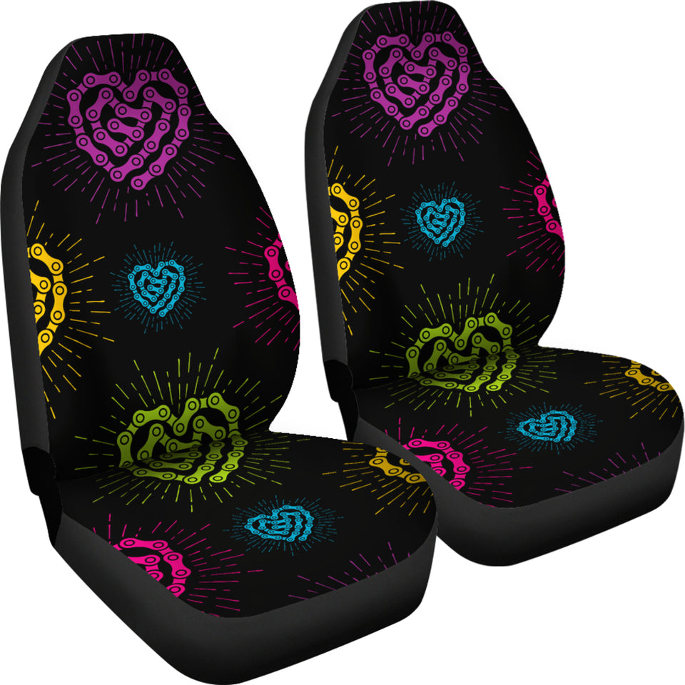 Black Chain Heart Seat Covers
