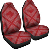 Red and Gray Red and Gray Bandana Car Cover Seats - Diamond