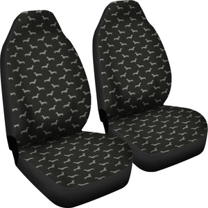Dachshund Pattern Black Car Seat Covers