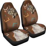 Grey and white cat Car Seat Cover