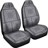 Classic Gray Bandana Car Seat Covers -Patch